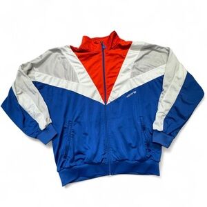 Vintage Adidas Trefoil Track Jacket 80s XL COLORBLOCK Red White Blue USA